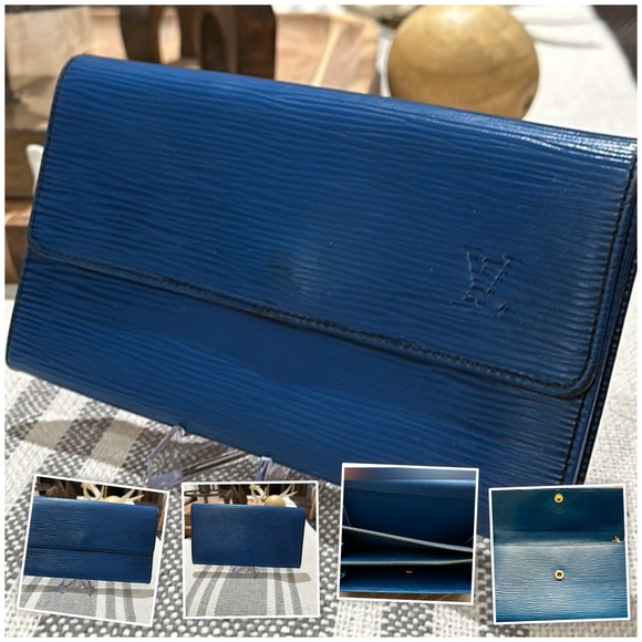 🪧 Authentic Louis Vuitton Vintage Malletier Epi Leather Wallet in Blue, EUC🪧 - Picture 4 of 16